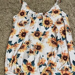 Sunflower Print Women's Top